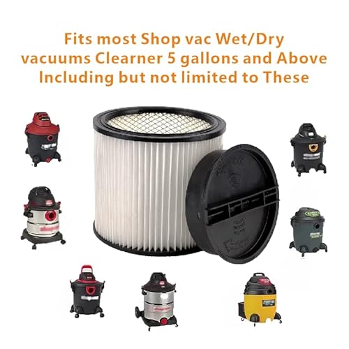 Replacement Filter For Shop Vac Filters 90304 Wet Dry Vac Filter - Perfect For Wet/Dry Vacuum Cleaner Shop Vac Ash Vacuums - Long (4) #TOP7