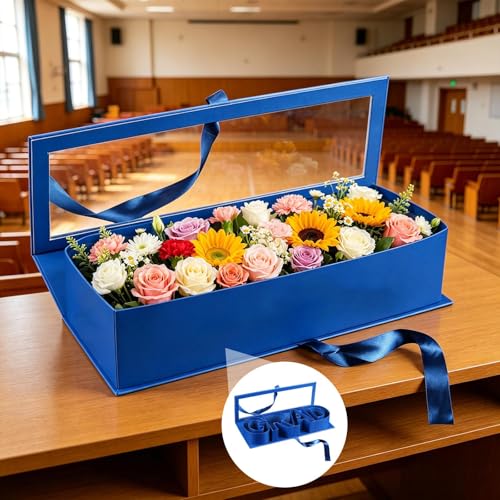 Boîte à fleurs vide transparente MagiDeal bleue pour composition florale et décoration de table - 5