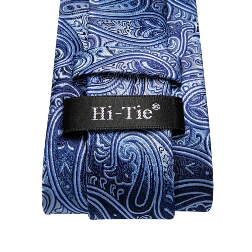 Hi-Tie 63inches Silk Mens Tie Set Extra Long Necktie Woven Pocket Suqare