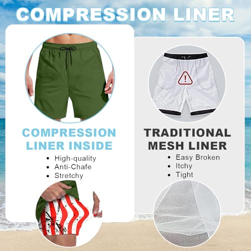 Keevoom Mens Swim Trunks Stretch Compression Liner Swimming Shorts Swimwear Quick Dry Swimsuit Bathing Suits Board Shorts4