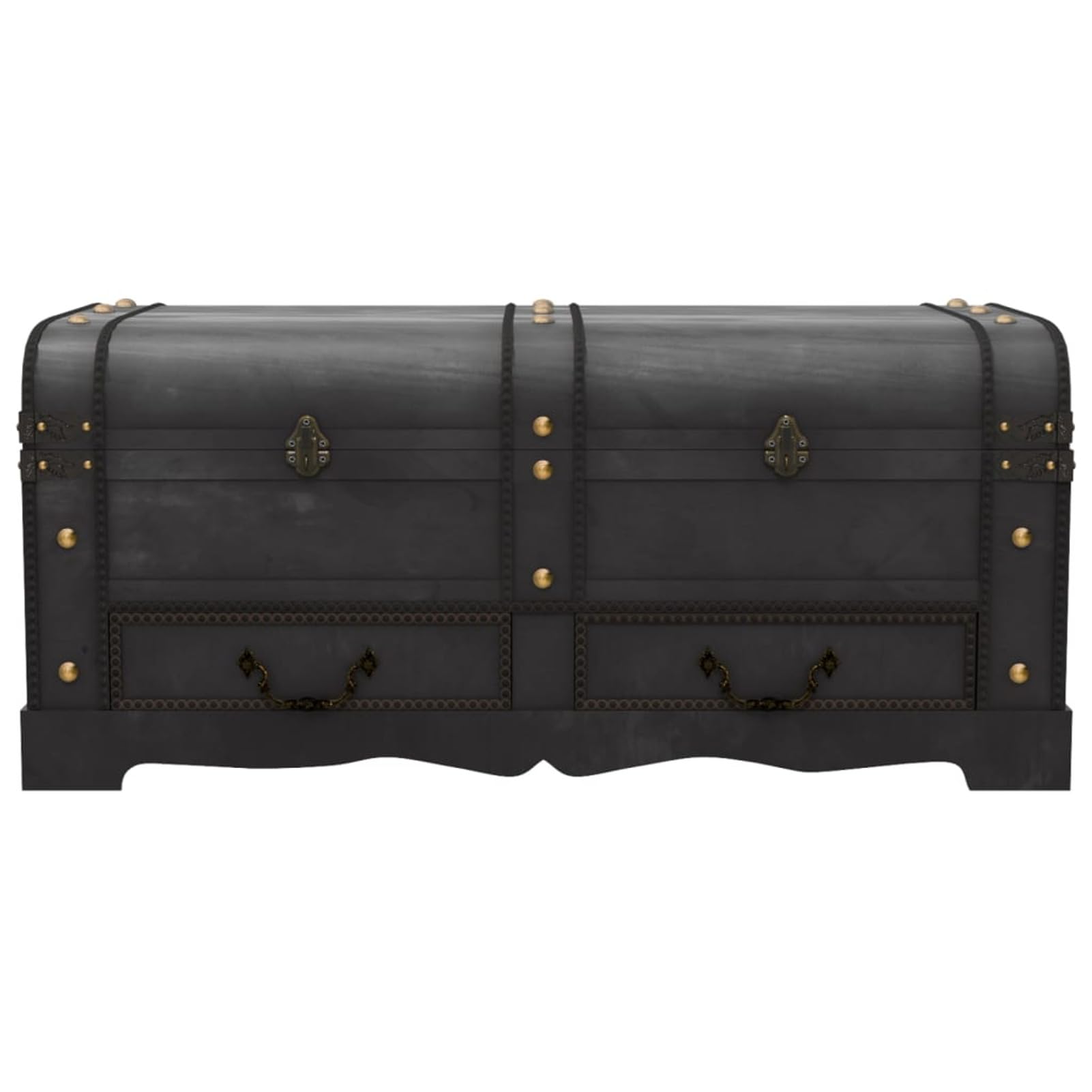 Muebles baúl del tesoro de madera grande negro, armario armario almacenamiento, estantes para armario armario interior, muebles de jardín, escobero para baño interior casa decoración para casa