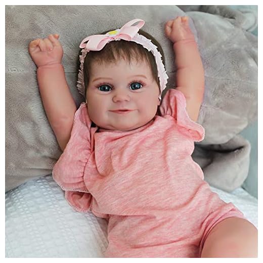 DCOLCO Reborn Baby Doll Lifelike - 20 Inches Realistic Silicone Newborn Baby Doll Soft Weighted Smiling Maddie for Kid Age 3+
