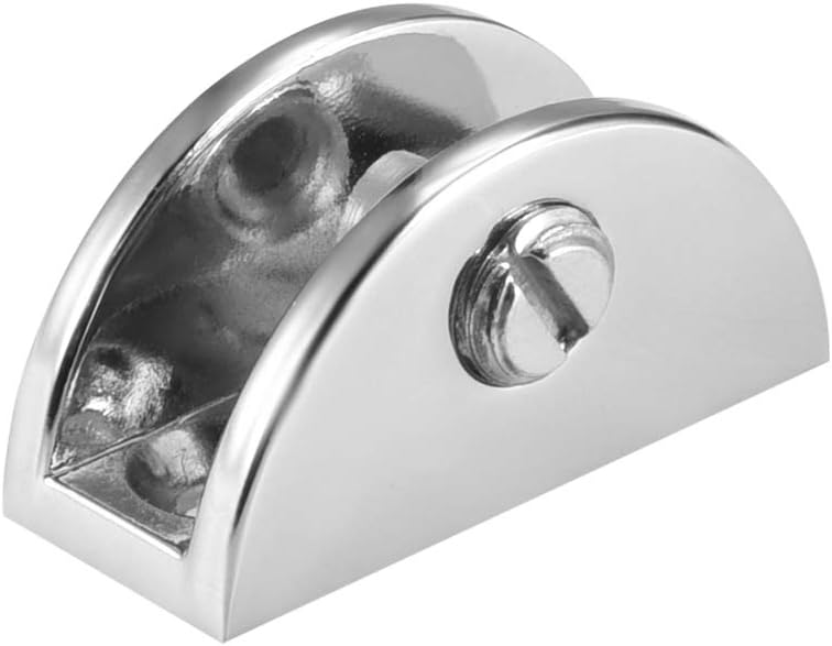 uxcell Glass Shelf Brackets Zinc Alloy Clamp Clip Holder Half Round for 5-8mm Thickness 2pcs