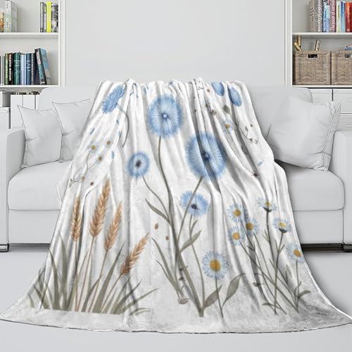 Plaid fleurs de pissenlit 3D en microfibre 150x200cm pour voyage et camping - 6