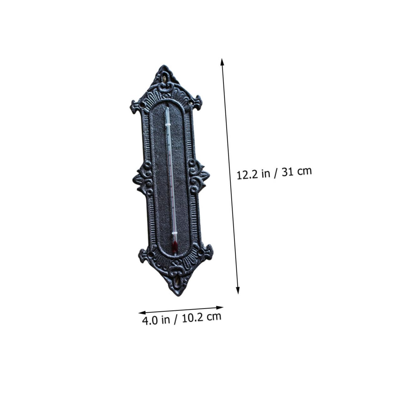 Innenthermometer aus Eisen, 1 Stück, Schwarz, mit Hygrometer | Gewächshaus Thermometer, für Zimmer und Haushalt, Wandmontage, Klassischer Stil