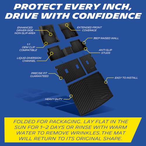 Image of Michelin Vehicle Mats for 2021-2026 Bronco Sport | Only Fit Full-Size Spare Tire Models or Cargo Floor with Rear Bump, All-Weather TPE Custom Fit Liner, Premier A