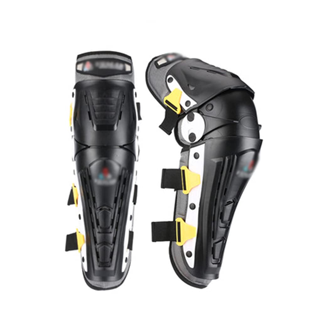 Motorcycle Knee Pads, Motocross Motorbike Protector Guard, Adjustable for Motocross Bicycle Skate Skateboard Knee Shin Protection Adult,White