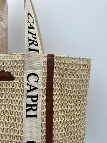 Sac en paille Cléopâtre DIVINA cabas plage taille moyenne 45cm - 6