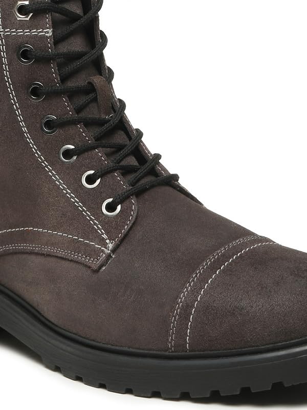 Image of TEAKWOOD LEATHERS Men's Leather Lace-up Chelsea Boot for Men, Round Toe, Blocked Heel, Textured Pattern TPR Outsole with Side Zipper | T SH TW 27
