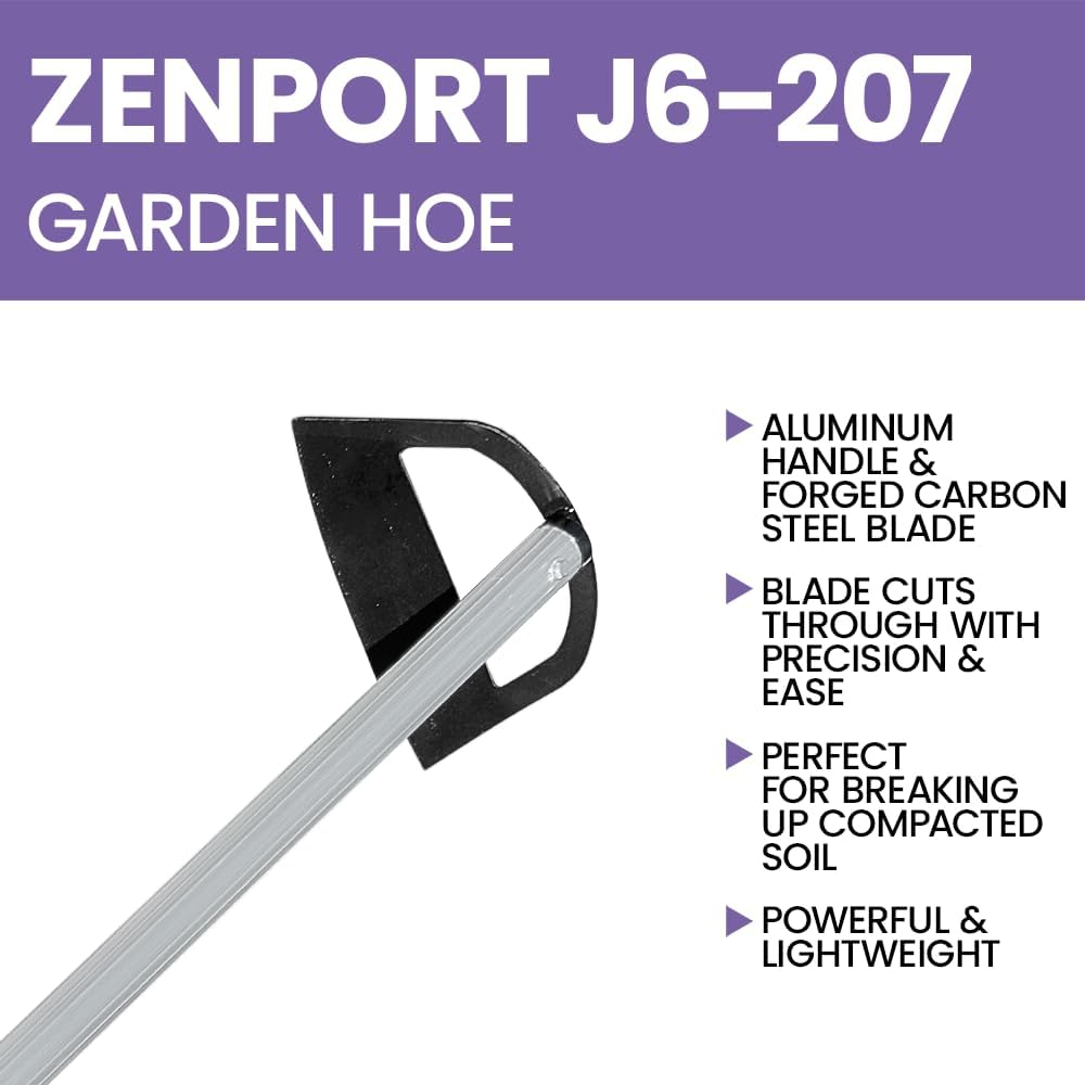 Zenport Hoe J6-207 with 54-Inch Aluminum Handle, Silver