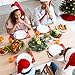 BESTonZON 6PCS Cute Christmas Placemats Waterproof Xmas Christmas Placemats Set, Red Holiday Table Mats for Dining Table Decoration(17.3” X 11.8”)