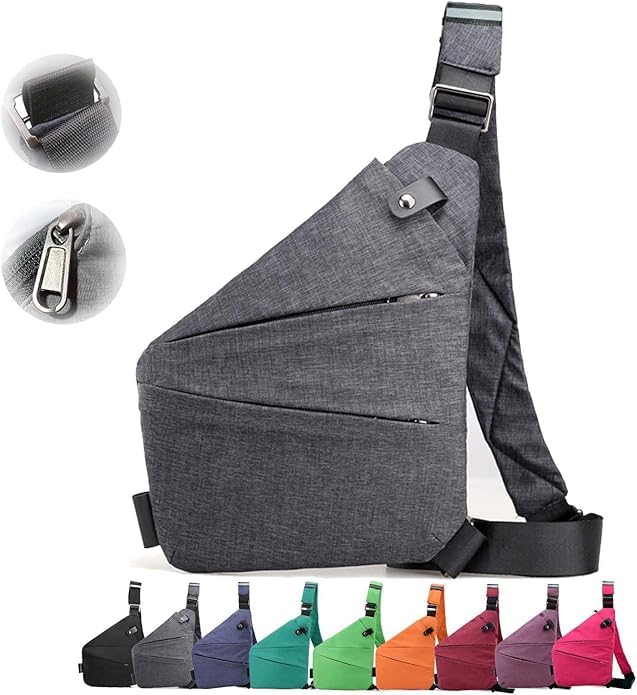 Sac à dos Sling, Sports Poitrine Sac, sac à bandoulière antivol sacoche légère avec poches multiples pour les sports de plein air les voyages et les randonnées