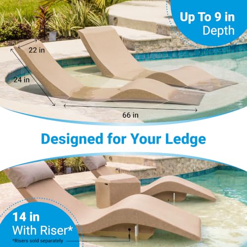 Image of Aqua Outdoors Pool Lounge Chairs, Pool Chairs for in Pool, 9-in Water Depth
