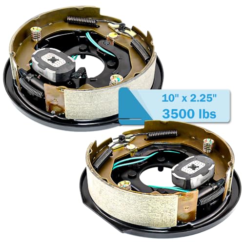 Electric Trailer Brake Assembly 10" x 2.25" for 3500lbs Trailr Axle,4 Holes Mounting,Electric Trailer Brake Kit 1 Pair (1 Right + 1 Left)