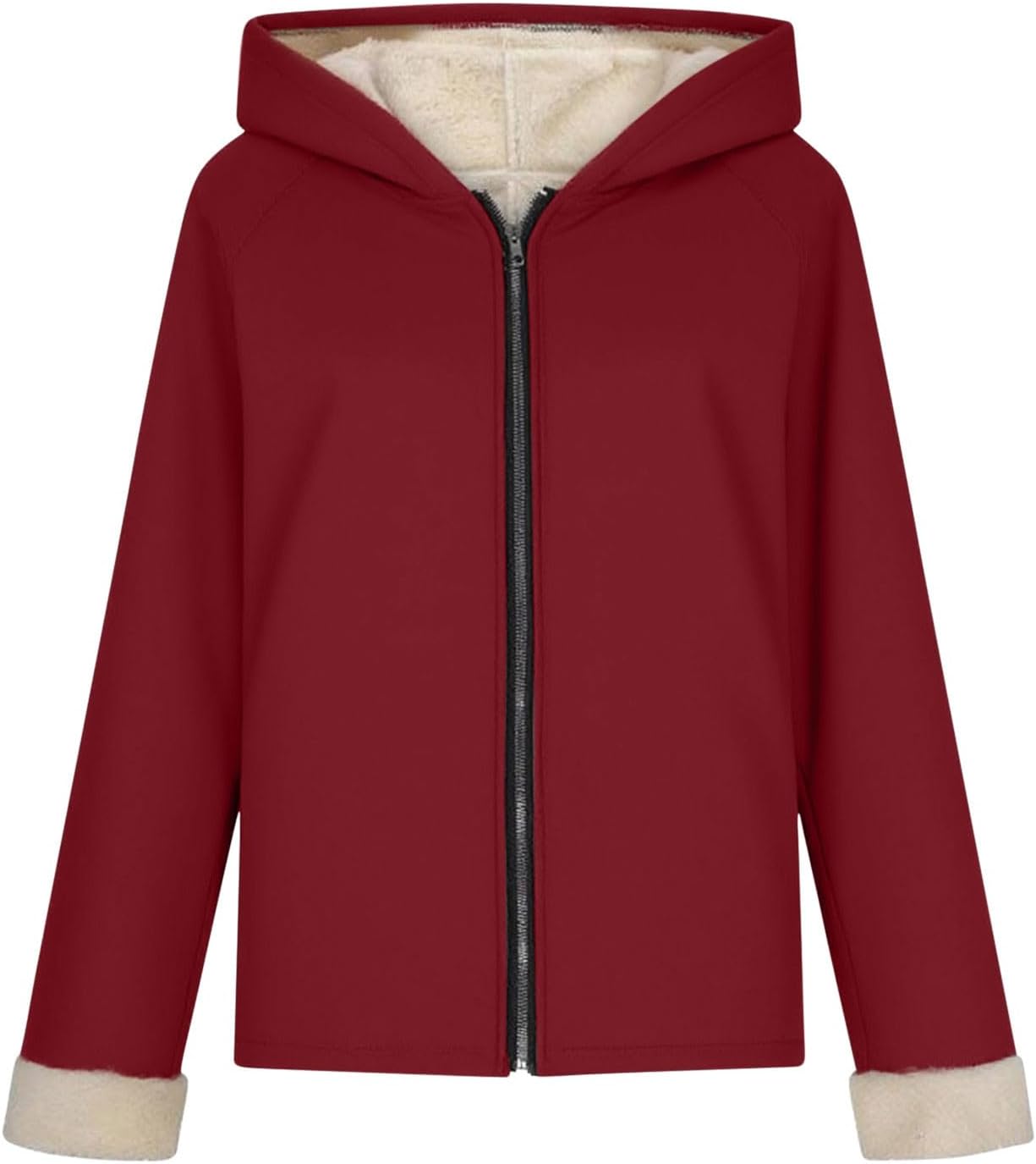 Winter Coats for Women Warm Plus Size Fleece Lined Jackets Casual Button Coat Fur Fuzzy Thicken Coats with Hood