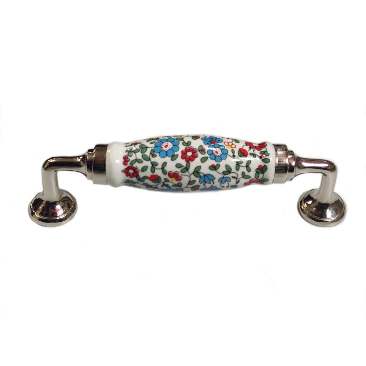 Maison Belle Ceramic Door Handle Silver Finish - Scratch Proof 100% (Size 6 Inch, Multi Flower Hand Painted) (B08FBKZTHT) Amazon Price History, Amazon Price Tracker
