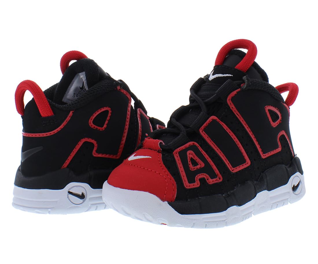 Nike Air More Uptempo Infant/Toddler Shoes Size 8, Color: Black/Red-Black