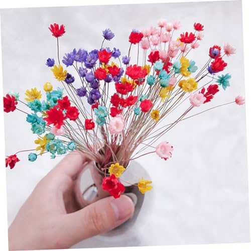 Ramo de 30 flores secas artificiales margaritas moradas miniatura 3