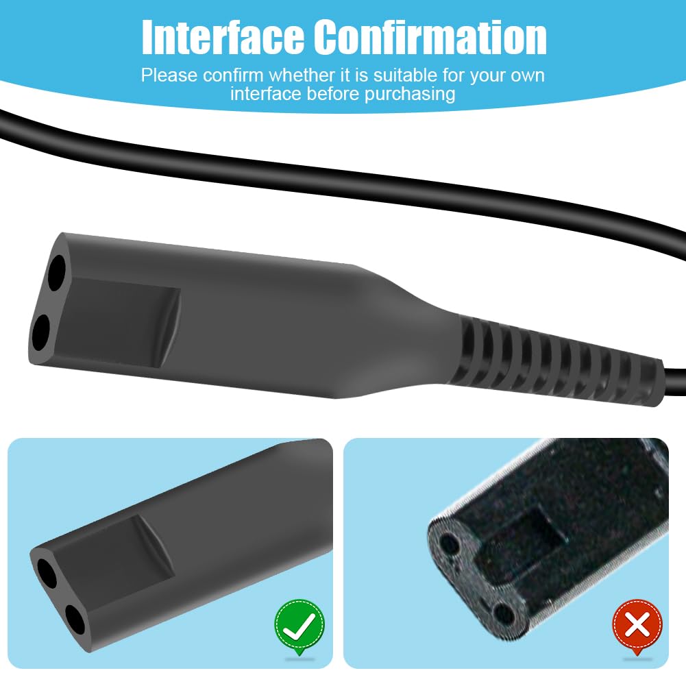 Caricatore Rasoio 12V 1000mAh Con Cavo USB e Spazzola - Alimentatore Per Braun Rasoio Elettrico Series 9 7 5 4 3 2 1