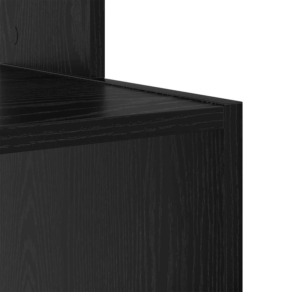 Hothingwell Scrivania in legno di quercia nera 106 x 41 x 88.5 cm | Rettangolare, scaffali di stoccaggio, superficie ergonomica, facile manutenzione, per ufficio o casa