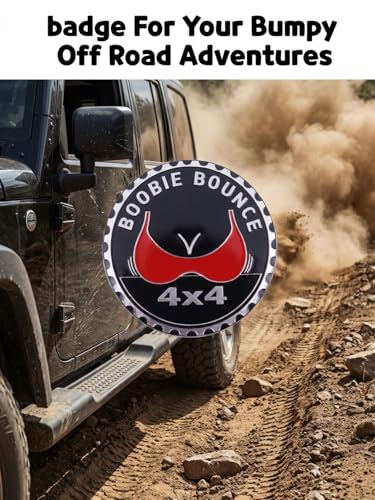 Image of 2 pcs Car Emblem 4 x 4 Metal Automotive Badge 3D Metal Car Badges Emblems Round Emblem Decals Car Badge Decals Stickers Compatible with Vehicles Trucks SUV RV Decorations (Boobie Black)