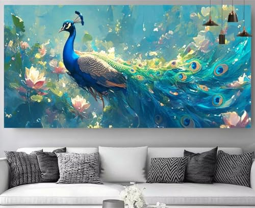 Peinture diamant paon 5D grand canevas de broderie cristal haut de gamme M-Y508