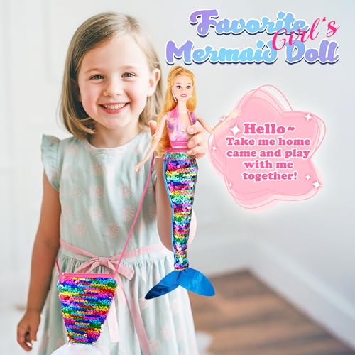 Muñeca Sirena con Bolsa de Cola para Niñas 4-7 años miniatura 7
