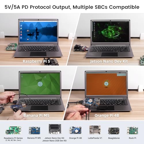 Image of ELECROW Portable Monitor with Keyboard, 14 Inch Lapdock Display with Built-in Battery & RPi5 Adapter, 1080P FHD IPS USB C Computer Monitors Compatible with Raspberry Pi, PC, Phone, Mac, Game Console