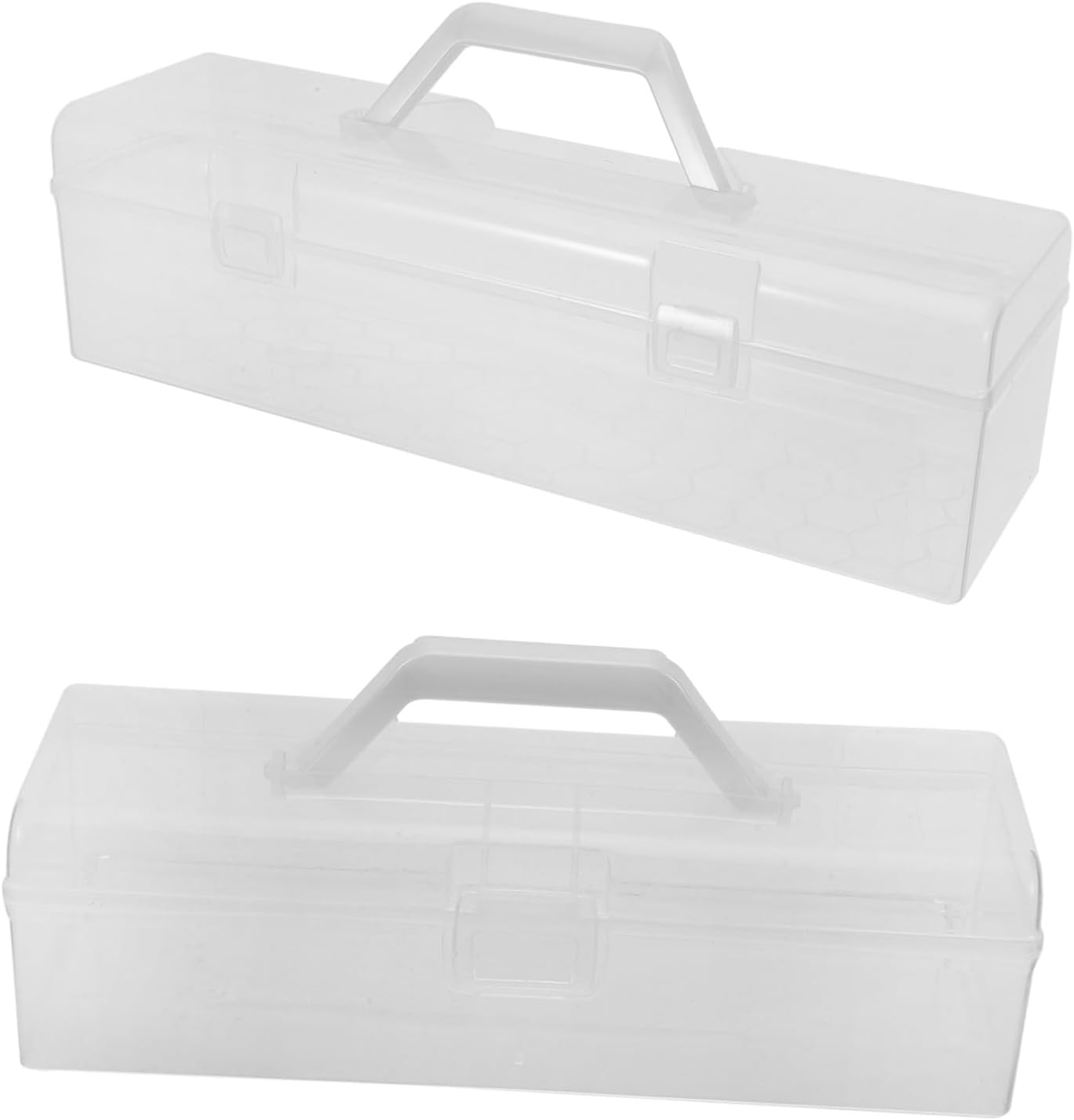 Plastic Painting Brush Case with Handle, 2 Pack