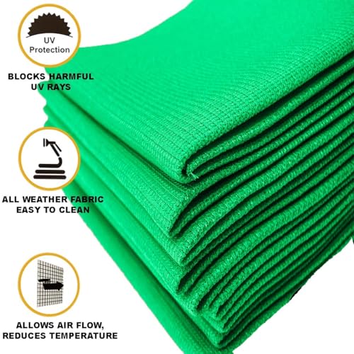 Image of Green Shade Net, 50% UV Sun Protection, HDPE Warp Knitted Fabric, Multipurpose Agro Netting for Garden, Greenhouse, Terrace, Balcony (5x18 Feet)