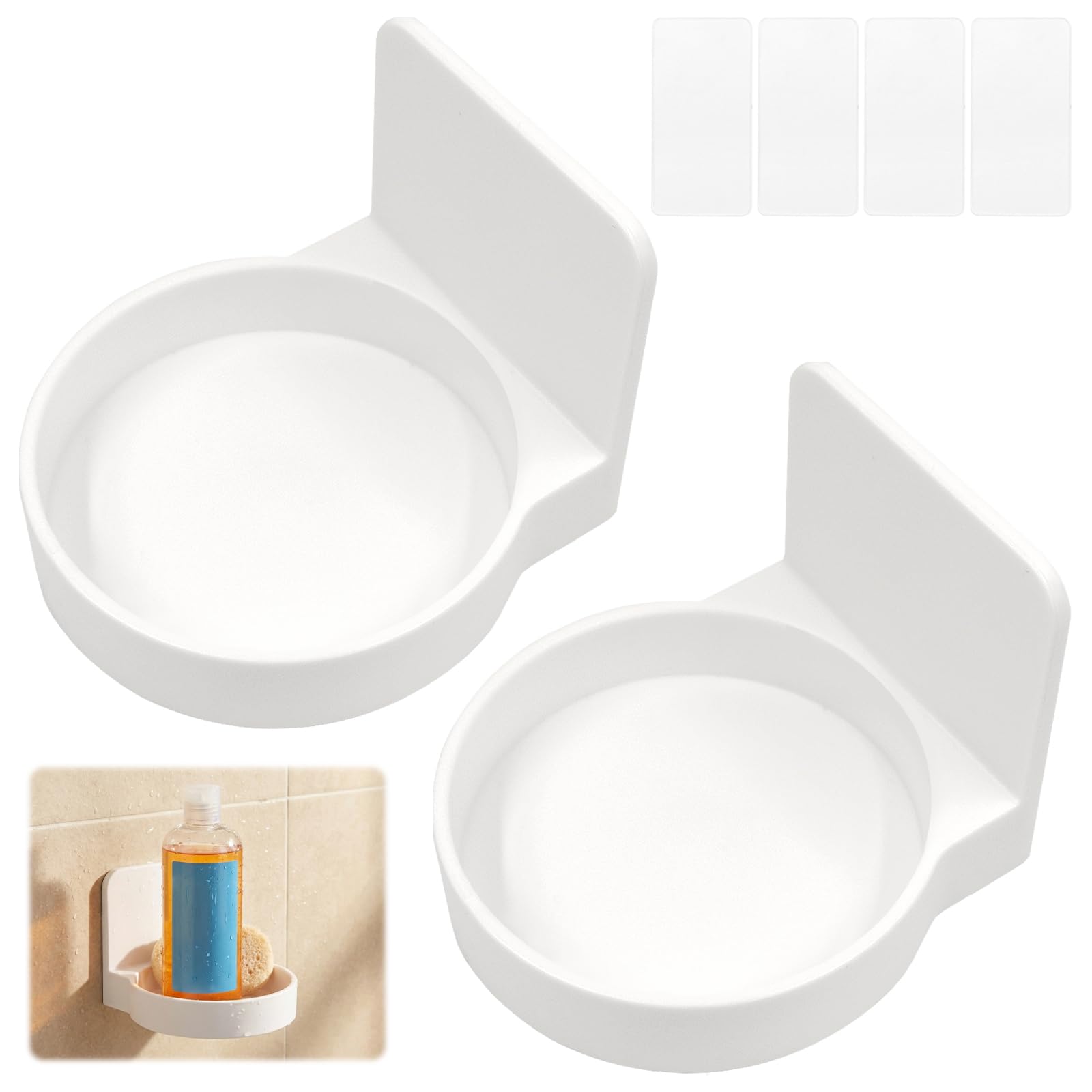 INHEMING 2Pcs Soap Dispenser Holder, Wall-Mounted Pump Bottle Stand, for Kitchen, Bathroom 8.5 * 9 * 7 * 2cm