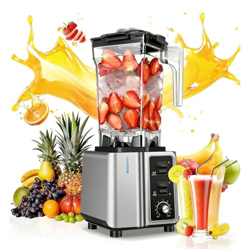TYH Licuadora Comercial De 1500 W, 1,6 L, Trituradora De Hielo Y Frutos Secos, con 9 Velocidades, para Batidos, Trituración De Hielo Y Procesamiento De Alimentos, Mini Trituradora De Hielo