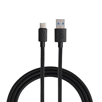 FLiX (Beetel) USB to Type C PVC Data Sync & 2A Smartphone Fast Charging Cable, Made in India, 480Mbps Data Sync, Tough Cable, 1 Meter Long USB Cable for USB Type C Devices Black XCD-C12