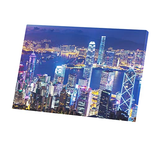 Toile Imprimée Hong Kong pour Salon Moderne et Bureau Urbain