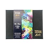 Set Óleo Titan Arts Extra Fino – 6 Tubos 20 ml | Colores Primarios + Verde | Pintura Óleo Profesional con Pigmentos de Calidad | Caja Básica para Artistas y Estudiantes