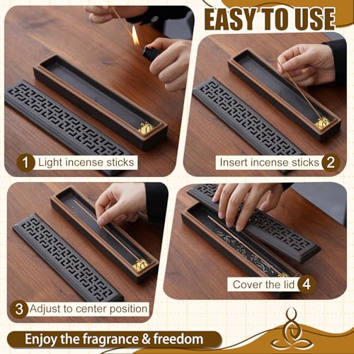 CEREMONY Incense Holder for Sticks,Ceramic Insence-Stick Holder Ash Catcher,Incense Holder Timkburner for Meditation Yoga Spa Room Decor