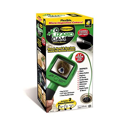 Atomic Beam Lizard Cam Hand-Held Wireless Borescope by BulbHead, Wireless Micro Inspection Camera Includes 3 Tips