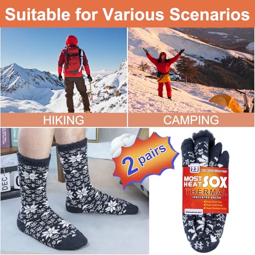 Thermal Socks for Men, Winter Warm Socks Womens for Cold Weather, Outdoor Sports