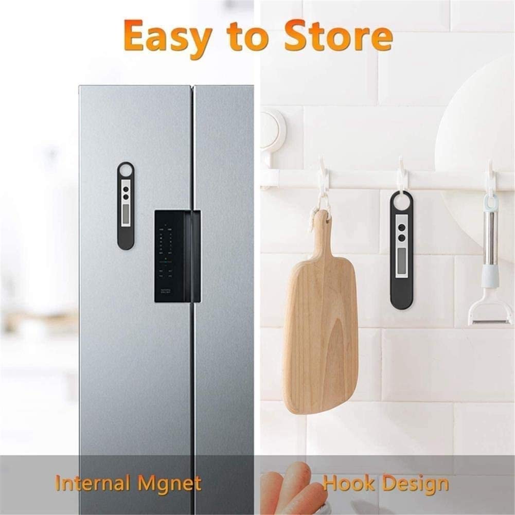2S Lea instantánea Termómetro de carne - Termómetro ultra rápido impermeable con retroiluminación y calibración, termómetro de alimentos digitales para cocina, cocina exterior, barbacoa y parril