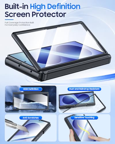 Image of for Samsung Galaxy Z Fold 8 Ultra Case Wallet & HD Screen Protector | Card Holder RFID Blocking, Slide Lens Cover, Hinge Protection, Shockproof Phone Cover for Z Fold 8 Ultra (Black)