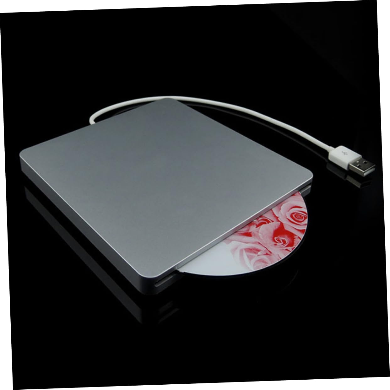 Lecteur de Graveur DVD Externe pour Laptop et Ordinateur USB 3.0 Vitesse 8X, Matériau Abs, Fonction Lecture et Gravure Argenté Usage Domestique