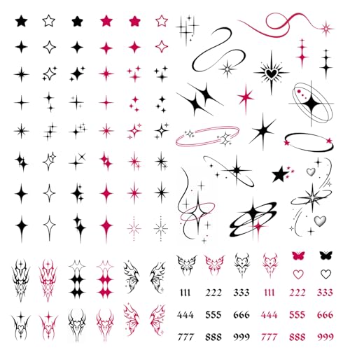 Pixel Hearts Tiny Y2K Temporary Tattoos | Realistic Waterproof Finger, Face, Hand Fake Tats |...