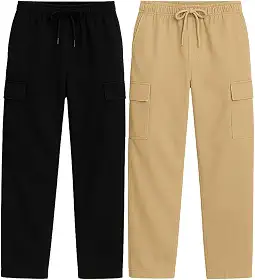 Kit 2 Calças Cargo Tatica sarja Masculina Streetwear com 2 bolsos laterais