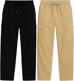 Kit 2 Calças Cargo Tatica sarja Masculina Streetwear com 2 bolsos laterais