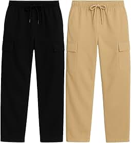 Kit 2 Calças Cargo Tatica sarja Masculina Streetwear com 2 bolsos laterais
