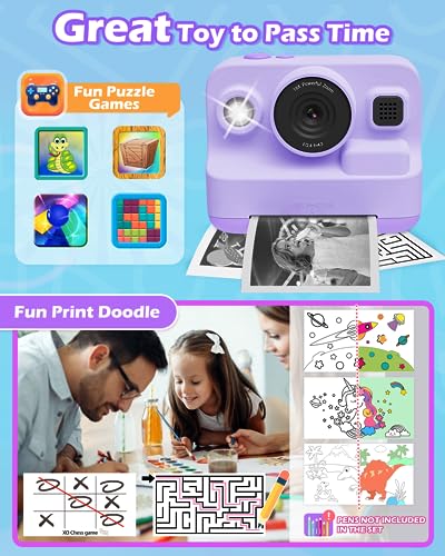 Anchioo BLL2 Instant Camera Toys For Age 3-12 Girls Boys Christmas Birthday Party Gift Ideas - 2.4 Inch Ips Screen Kids Digital Camera thumb #4