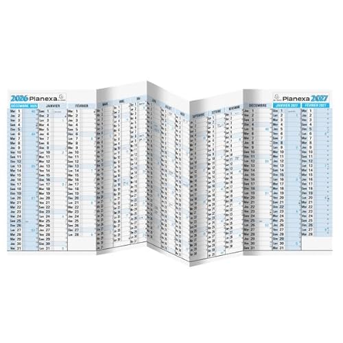 Exacompta - 34500E – Planexa 5 Klappen – Maße 18 x 33 cm – Dezember 2025 bis Februar 2027