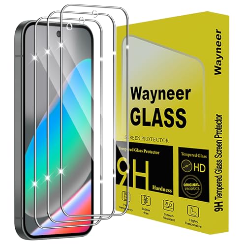 Wayneer Protector de Pantalla para Google Pixel 10/ Pixel 10 Pro, [3 Piezas] HD Cristal Templado Protector, 9H Dureza Anti Arañazos Vidrio Templado