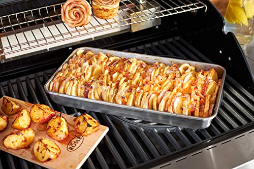 RÖSLE Barbecue Universalschale PRO, Hochwertige Edelstahlschale mit hohem Rand zum Marinieren, Servieren oder als Tropfschale für Gas- und Kohlegrills, Edelstahl 18/10, spülmaschinengeeignet