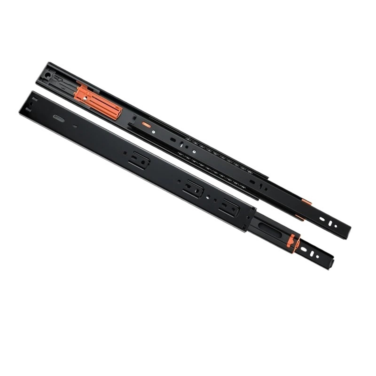 Ppqiru Black 10Inch 25Cm 4Pcs Rebound Drawer Slides Rail Stainless Steel 10"-20" Three Section Ball Bearing Runners Track Damper Buffer Hardware For Cabinet Drawer(Black 10Inch 25Cm)